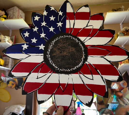 Patriotic Sunflower Doorhanger