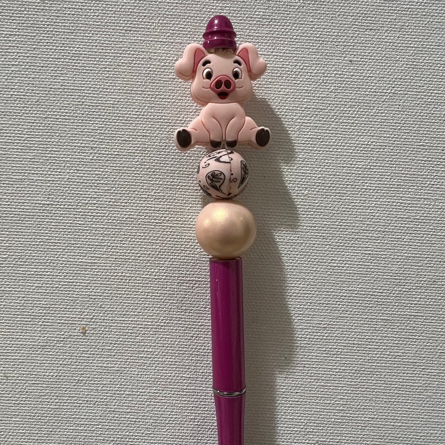 Pig (Pink) Beaded Pen RTS