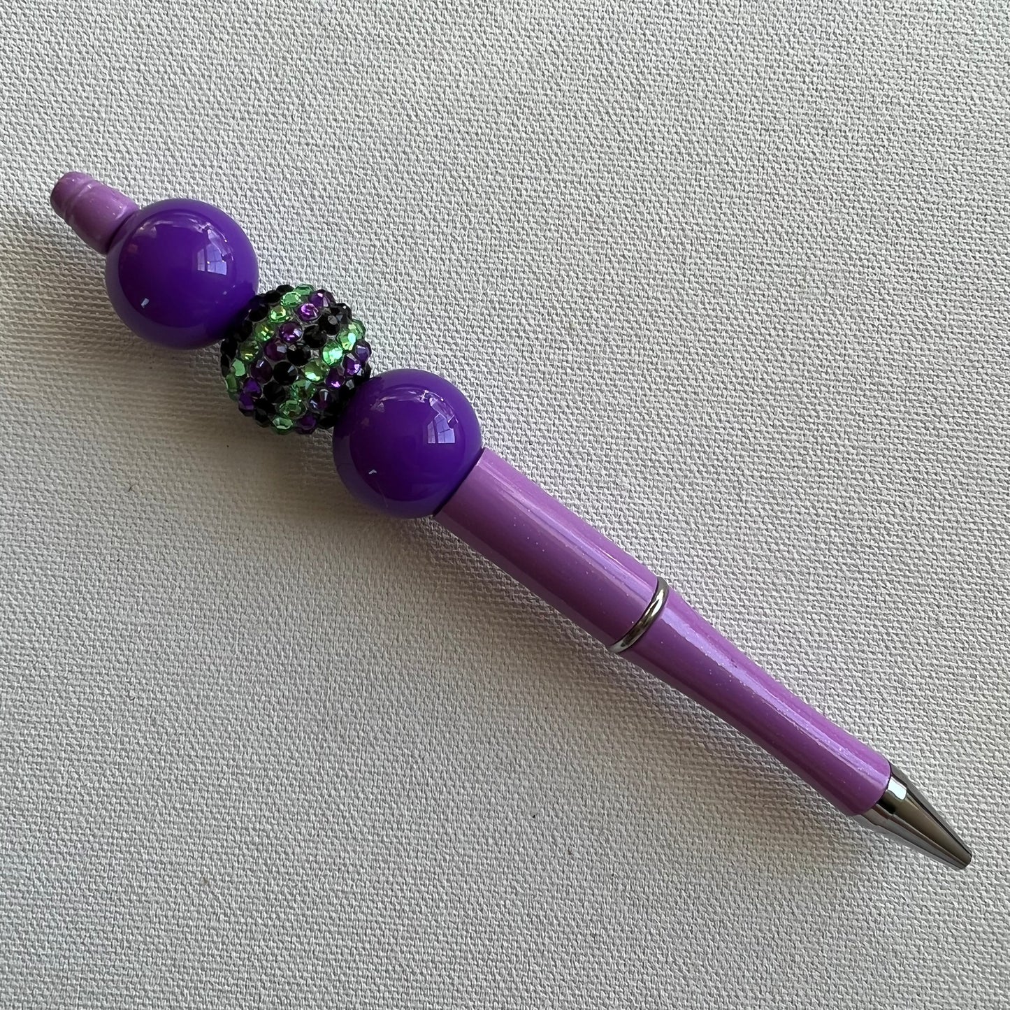 Purple n Rhinestone Beaded Pen RTS
