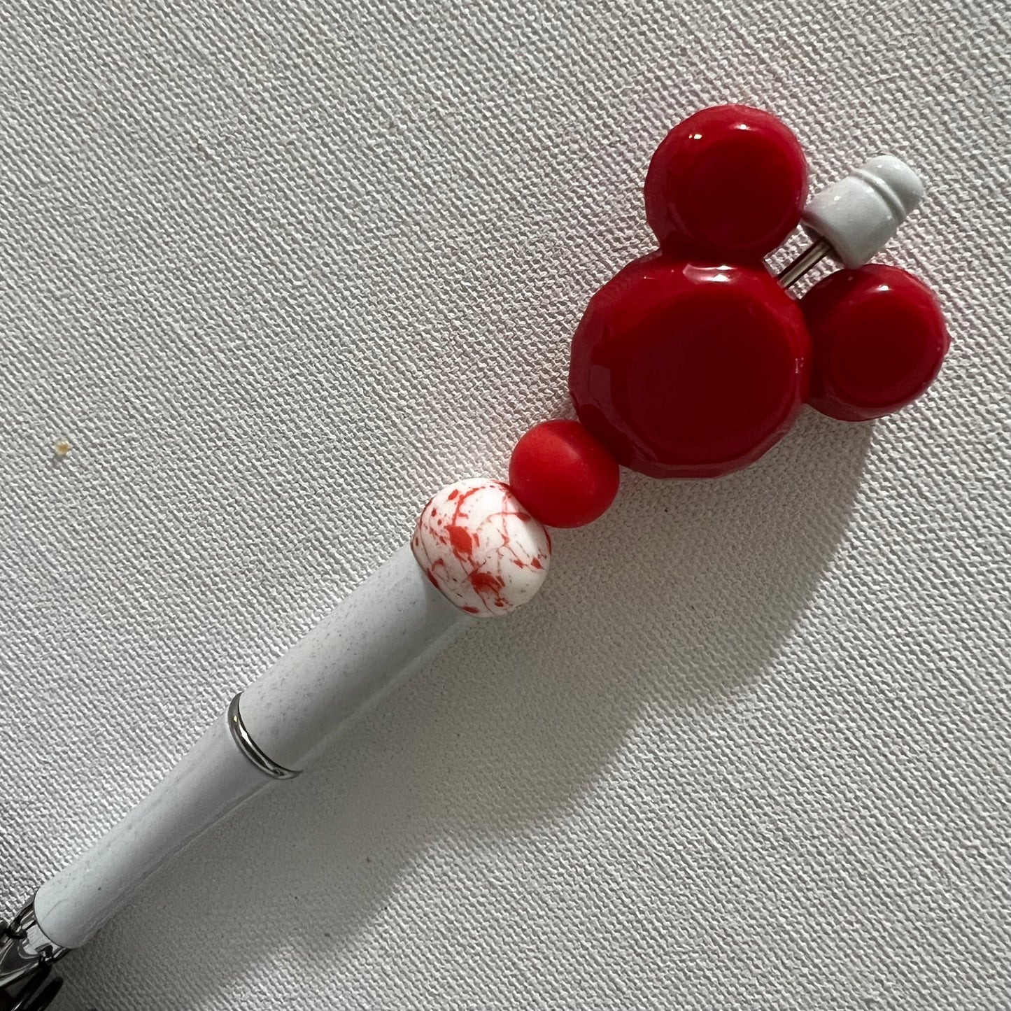 Mouse Head (Red) Beaded Pen RTS