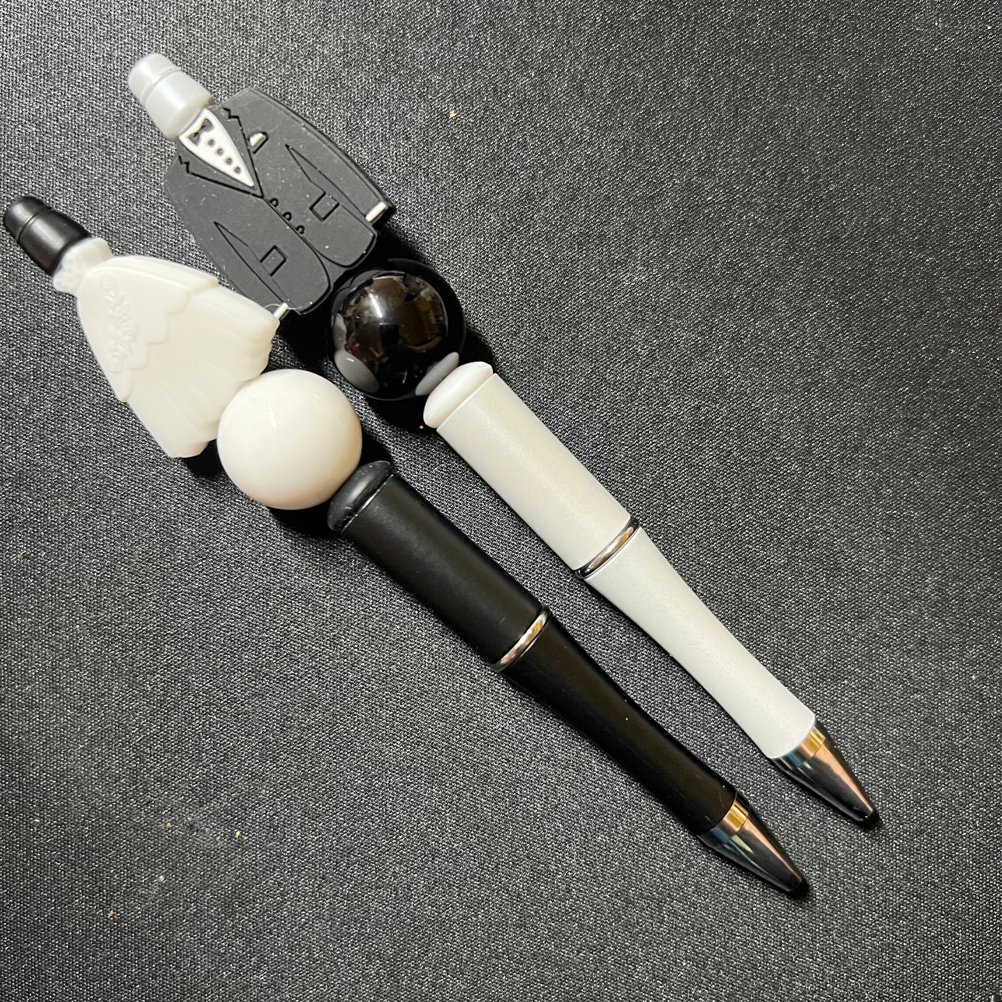 Bride and Groom Beaded Pen Set RTS