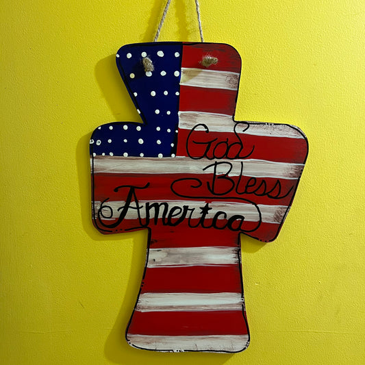 Patriotic Cross Doorhanger