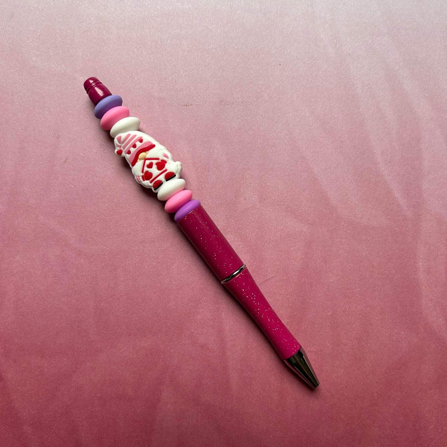 Valentine Gnome Beaded Pen RTS